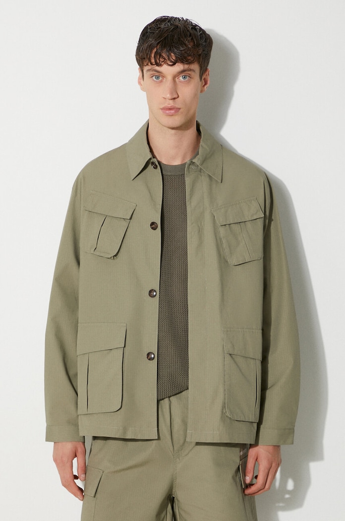 MKI MIYUKI ZOKU kurtka bawełniana Ripstop Cargo Jacket zielony RIPSTOP.CARGO.JACKET