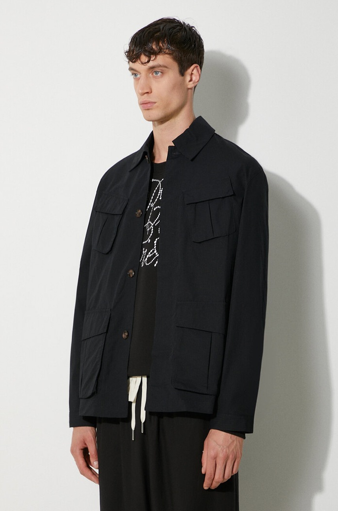 MKI MIYUKI ZOKU jacheta de bumbac Ripstop Cargo Jacket negru RIPSTOP.CARGO.JACKET