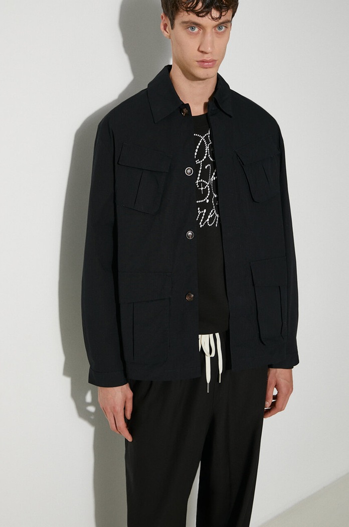 MKI MIYUKI ZOKU jacheta de bumbac Ripstop Cargo Jacket RIPSTOP.CARGO.JACKET negru