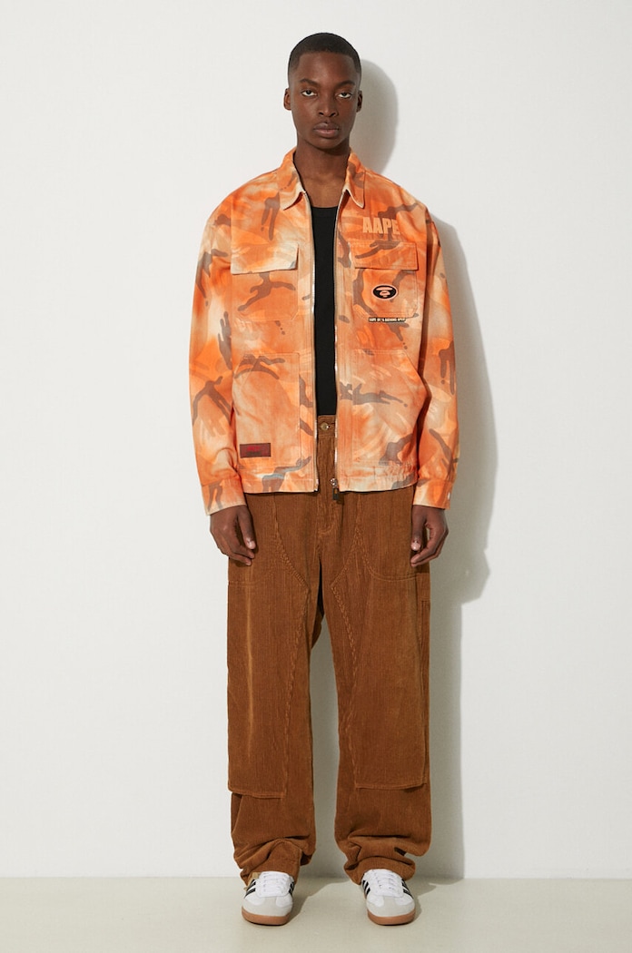 Bavlněná bunda AAPE AAPLJM7644XAM oranžová SS24