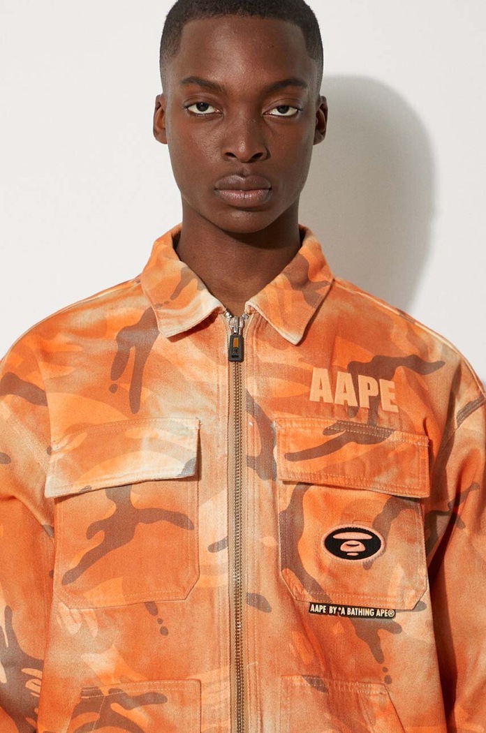 Bavlněná bunda AAPE AAPLJM7644XAM oranžová