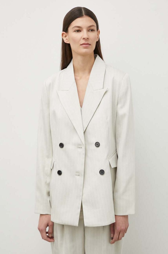 Suknjič Bruuns Bazaar PinBBTonya blazer S podlogo siva BBW3833