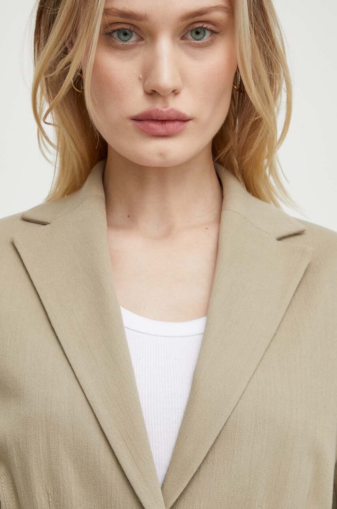 Samsoe Samsoe blazer din amestec de in bej F24100066