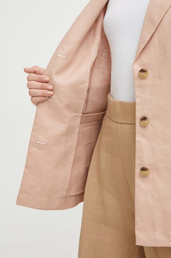 United Colors of Benetton marynarka lniana 2AGHDW01Z