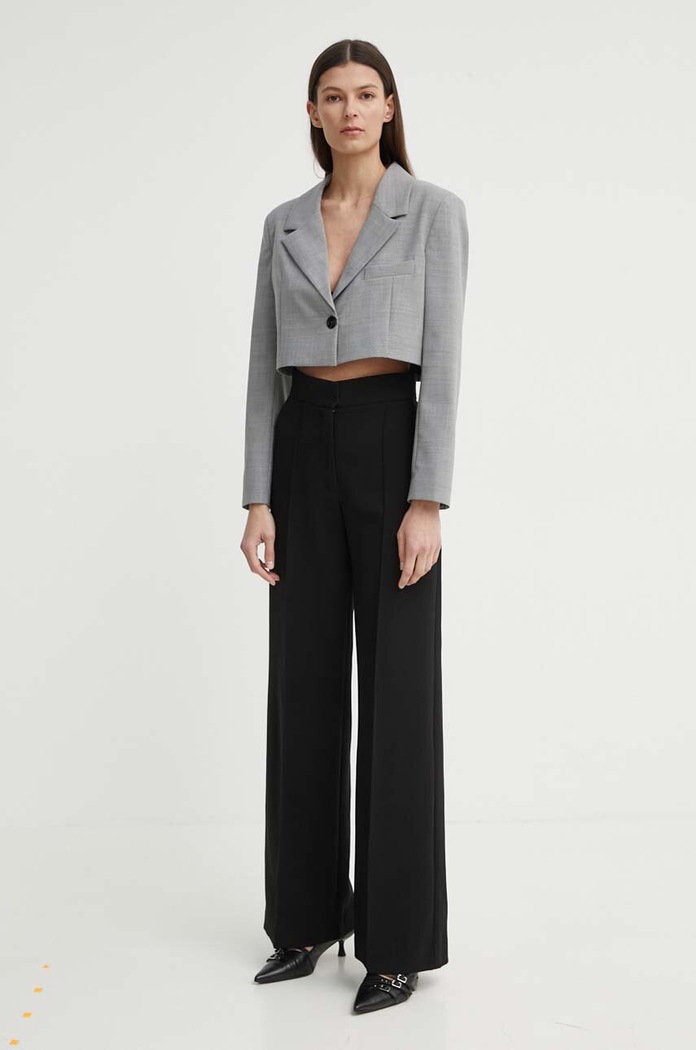 Blazer s příměsí vlny Alohas R100502 šedá SS24