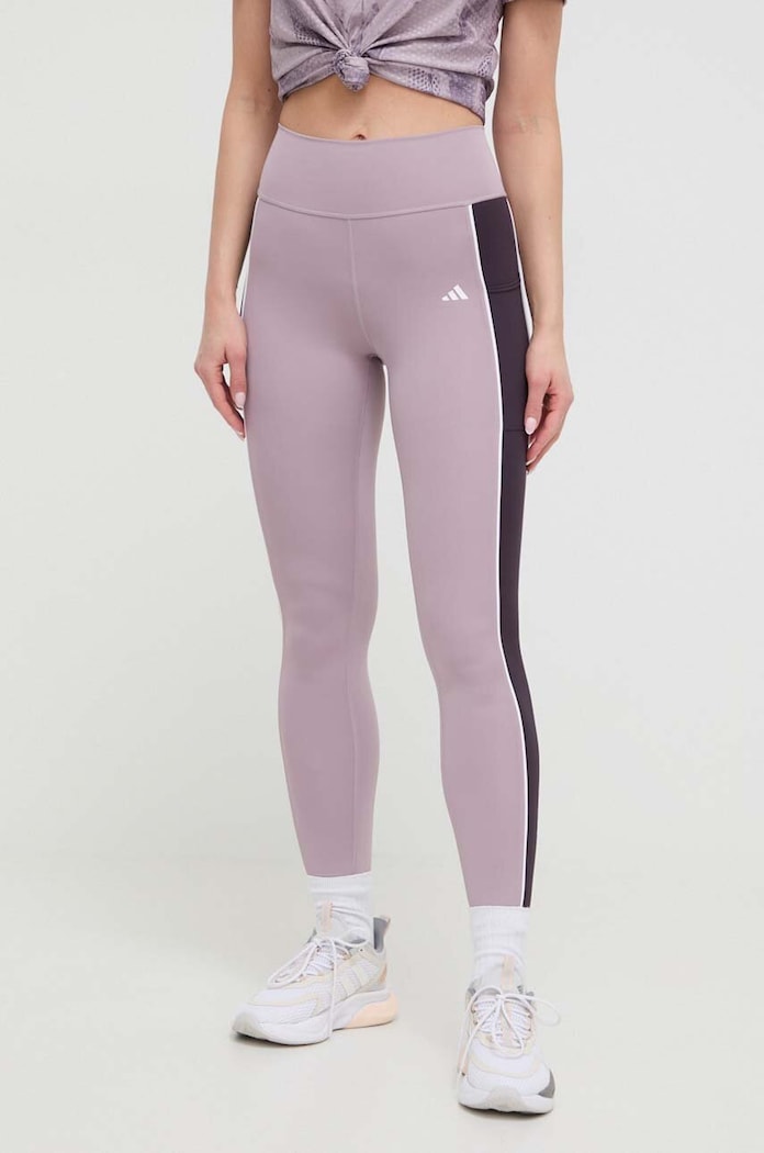 Tréningové legíny adidas Performance Optime s elastanom fialová IN5888
