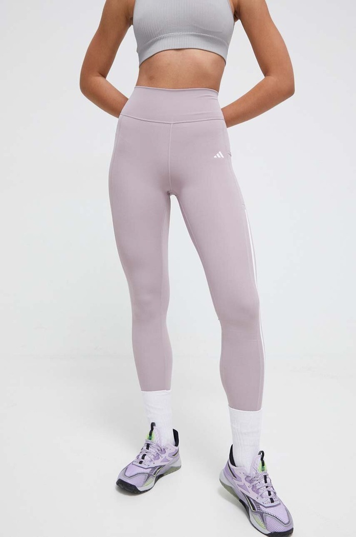 Клин за трениране adidas Performance Optime 3Stripes еластичен виолетов IT9129