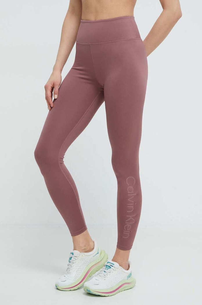 Tajice za trening Calvin Klein Performance print roza 00GWS4L636