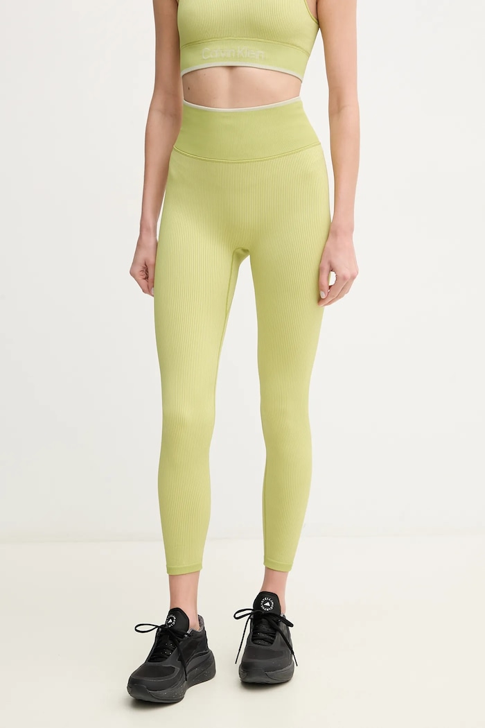 Tajice za trening Calvin Klein Performance pletivo zelena 00GWS4L643