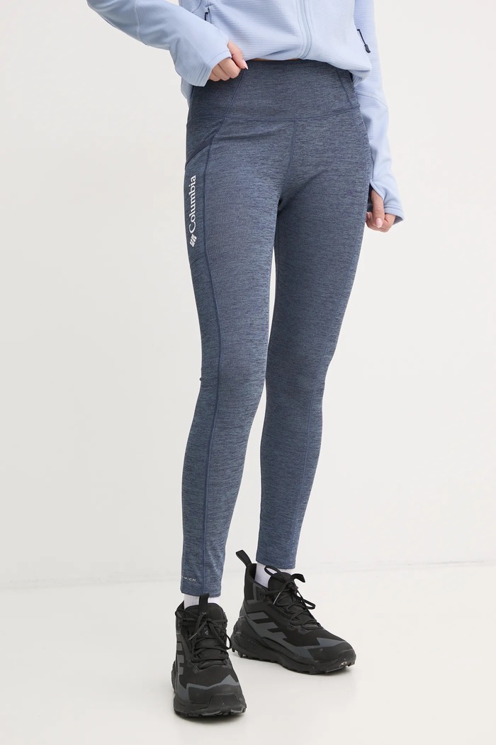 Columbia legginsy sportowe Move dzianina niebieski 2072961