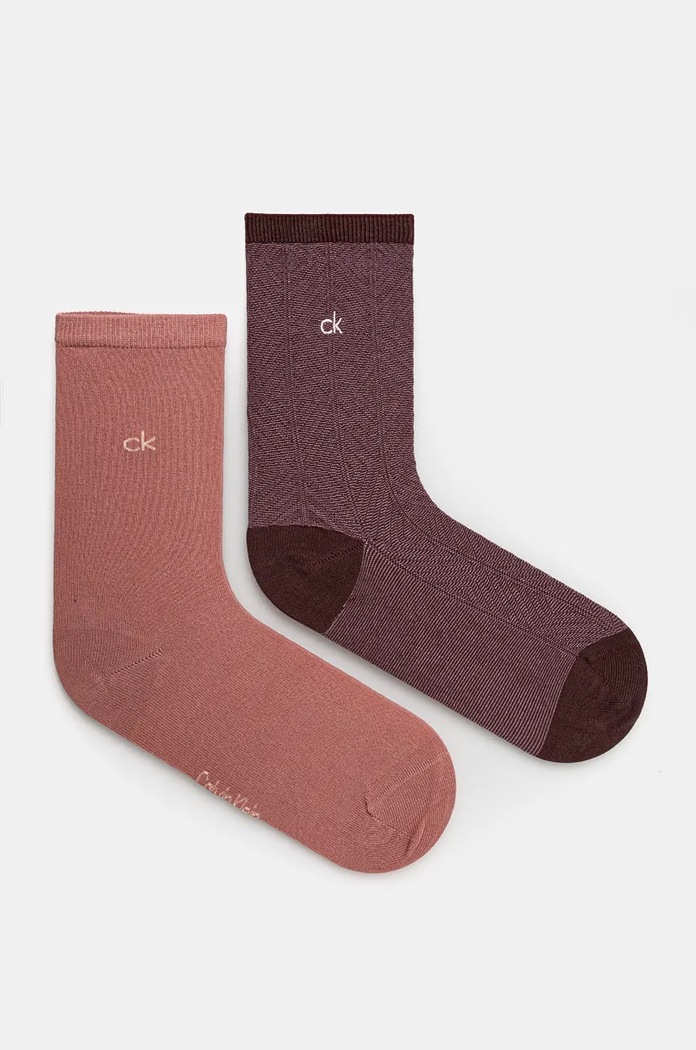 Calvin Klein skarpetki 2-pack wzorzyste pomarańczowy 701230617