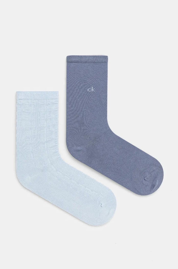 Calvin Klein skarpetki 2-pack drobny wzór niebieski 701230656