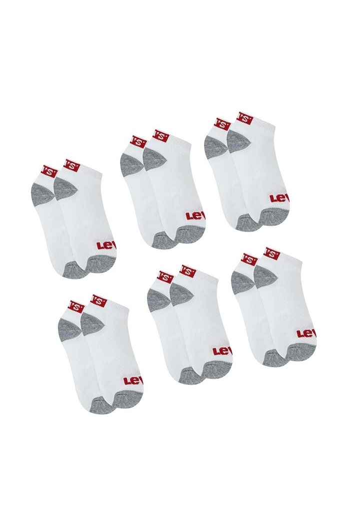 Levi's gyerek zokni LHN BOX TAB LOW CUT 6PK 6 pár rövid zokni fehér BL0267