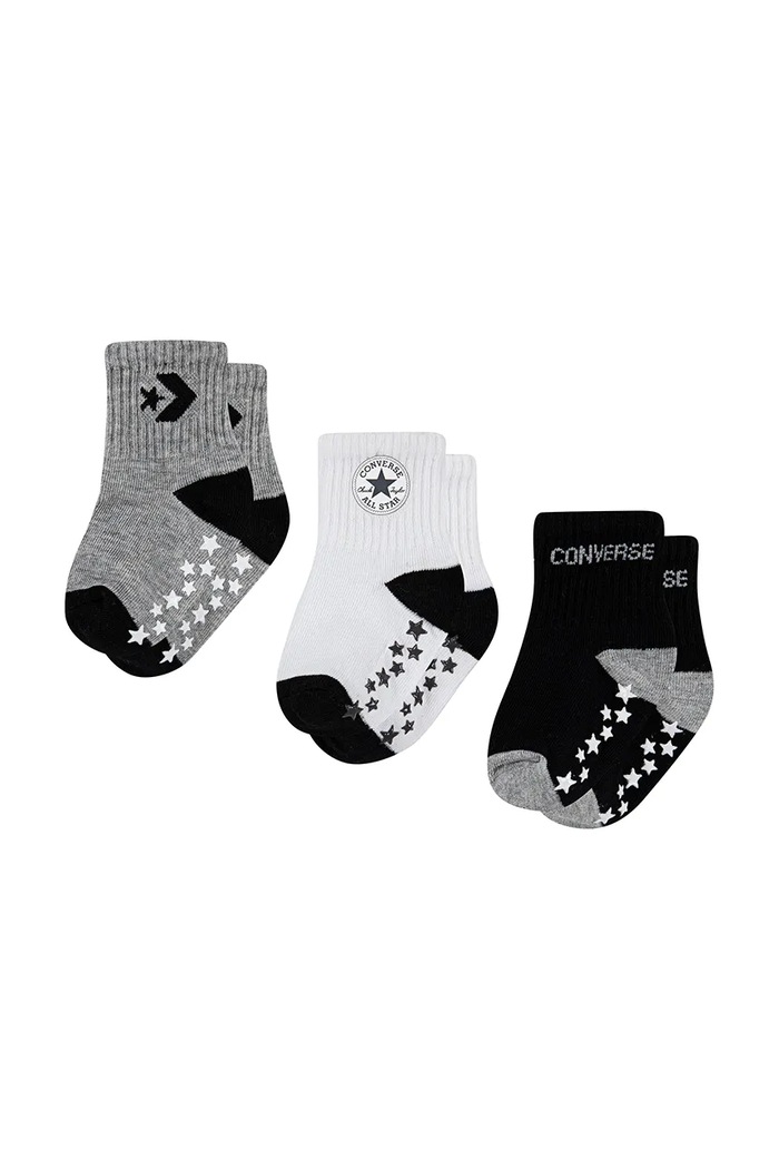 Converse sosete bebe 3-pack sosete scurte negru MC0011