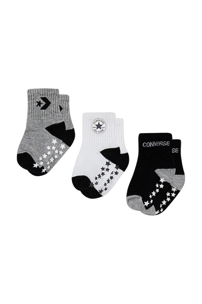 Converse sosete bebe 3-pack sosete scurte negru MC0011