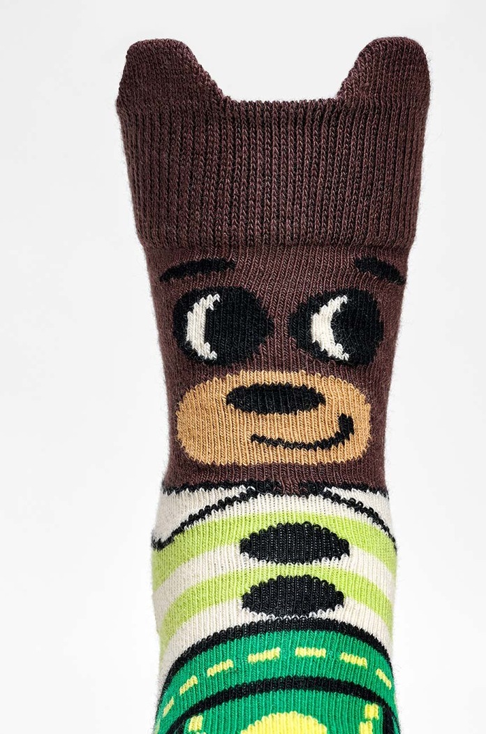 Happy Socks skarpetki dziecięce Kids Bear Sock P000787 brązowy AW24