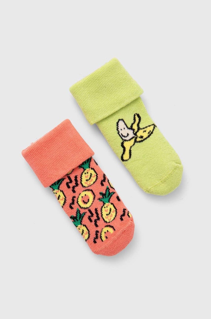 Dječje čarape Happy Socks Kids Fruits Baby Terry Socks 2-pack P000828 zlatna SS24