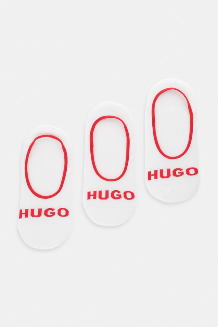 HUGO Șosete scurte bărbați pachet de 3 alb 50514921