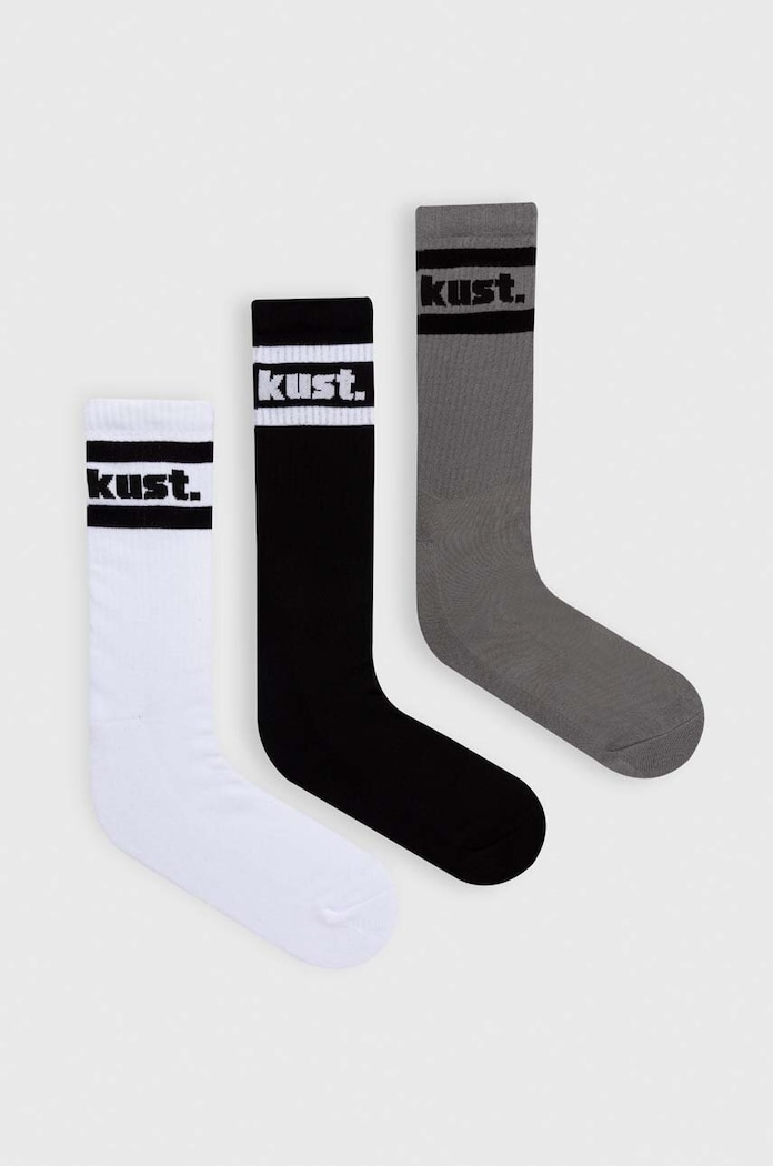 kust. Sosete 3-pack negru kust.crewlenght.socks02