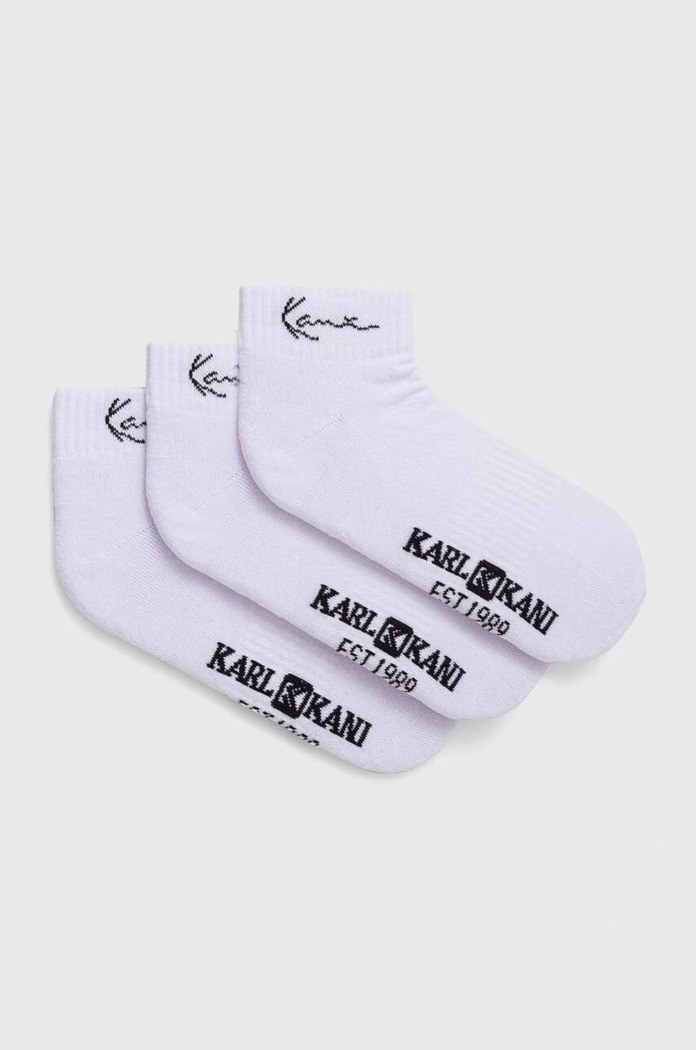 Čarape Karl Kani 3-pack visoke čarape bijela 3002039