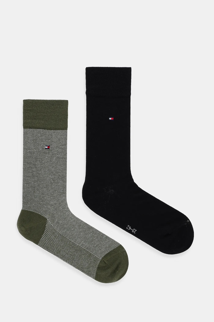 Ponožky Tommy Hilfiger 2-pak melanž zelená 701226104