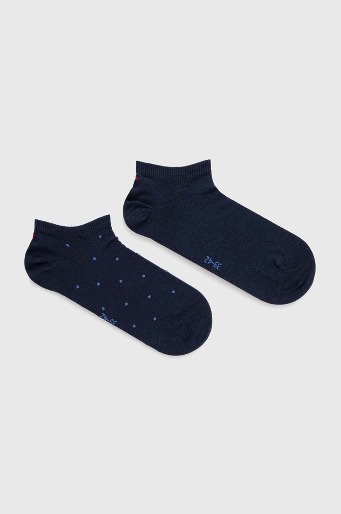 Ponožky Tommy Hilfiger 2-pak jemný vzor tmavomodrá 701228534