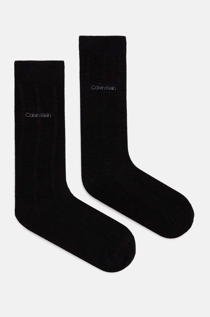 Ponožky Calvin Klein 2-pak dlhé ponožky čierna 701229436