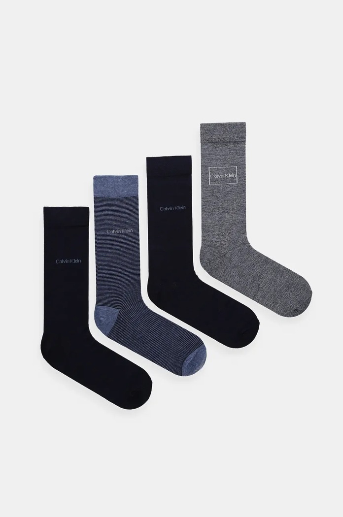 Ponožky Calvin Klein 4-pak jednofarebný modrá 701229430