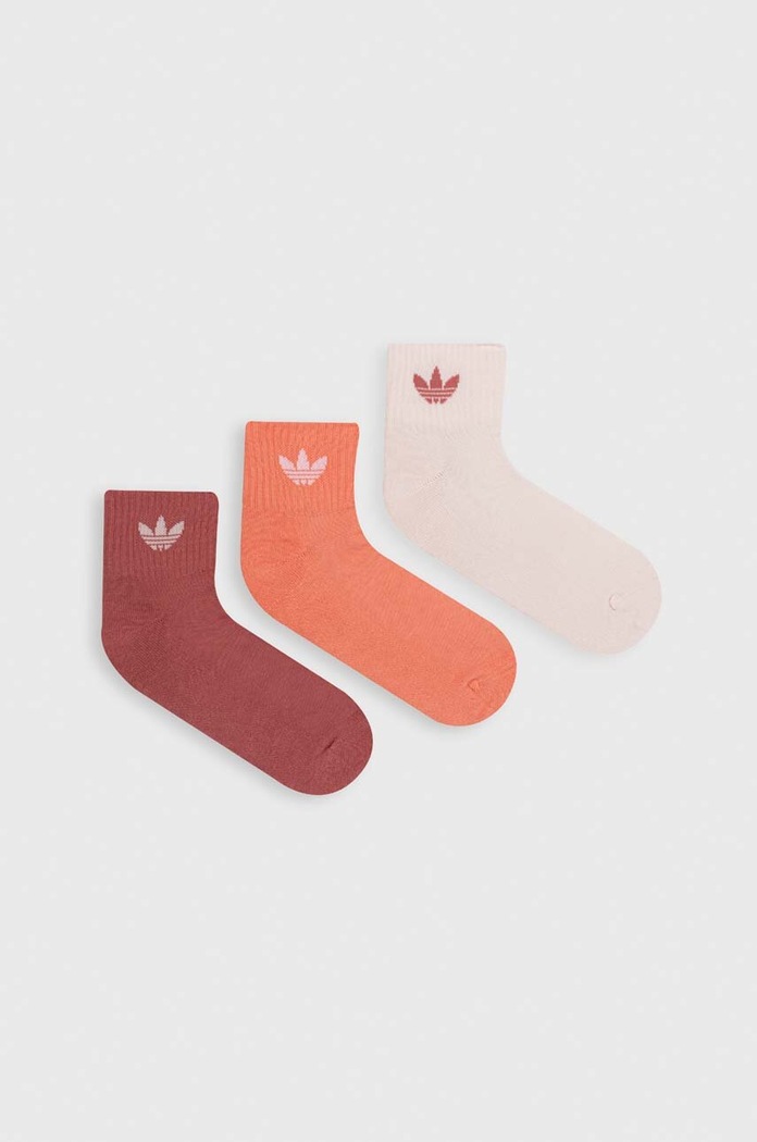 Ponožky adidas Originals 3-pak dlhé ponožky ružová IW9270