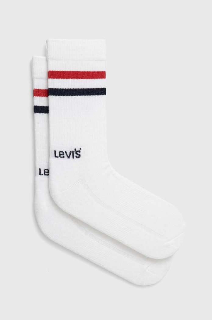 Ponožky Levi's 2-pak dlhé ponožky biela 37157.1097
