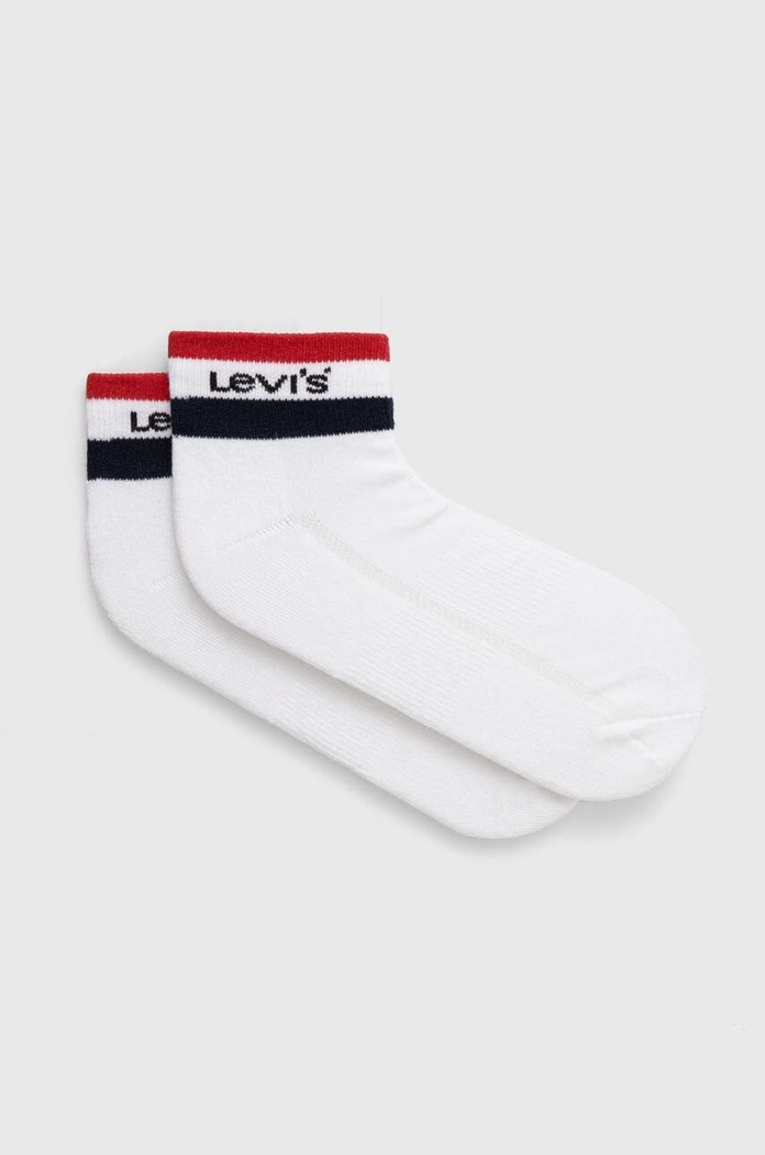 Ponožky Levi's 2-pak dlhé ponožky biela 37157.1101