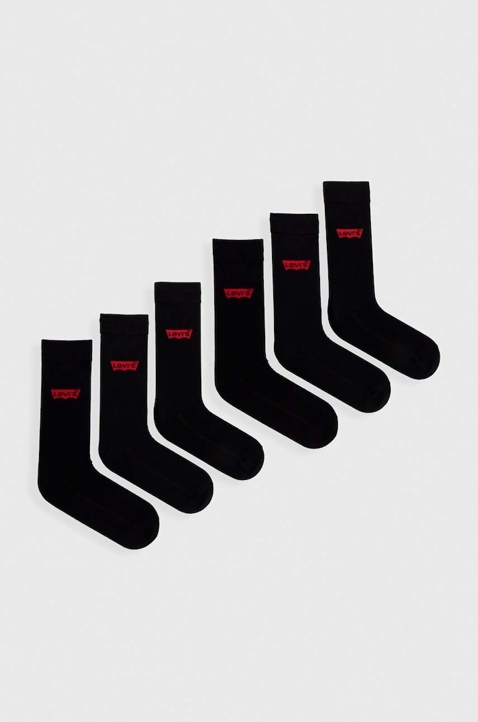 Ponožky Levi's 6-pak dlhé ponožky čierna 37157.1053