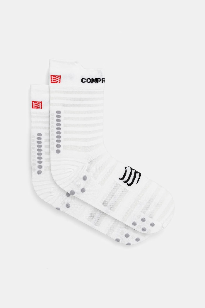 Ponožky Compressport Pro Racing Socks v4.0 Ultralight Run High - White/Alloy beh biela XU00050B