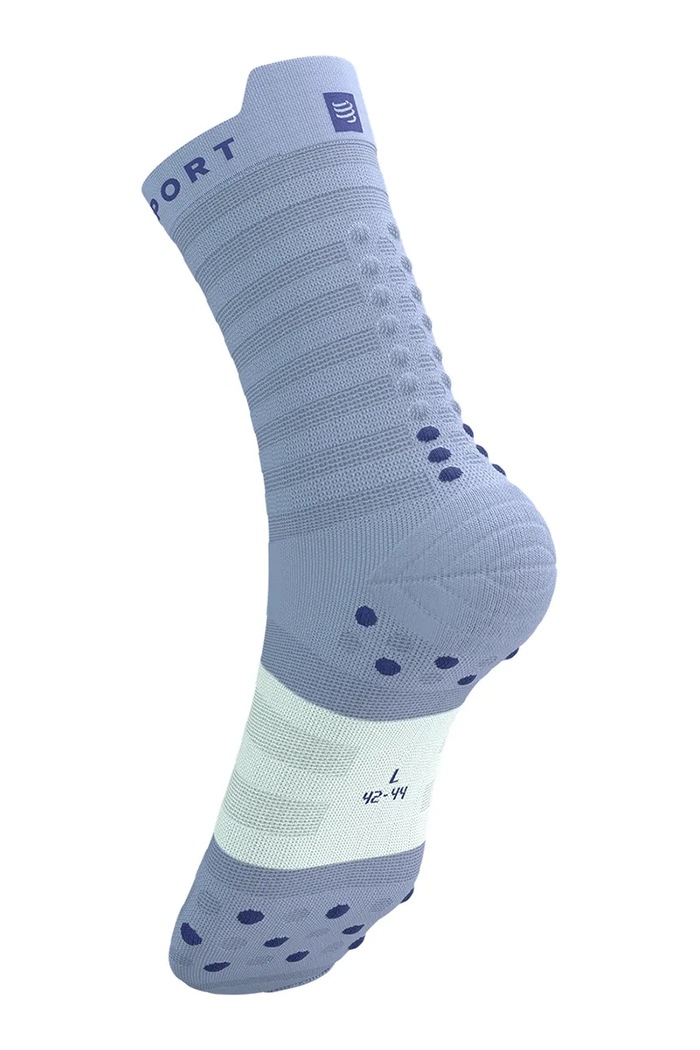 Κάλτσες Compressport Pro Racing Socks v4.0 Ultralight Run High - White/Alloy μωβ XU00050B