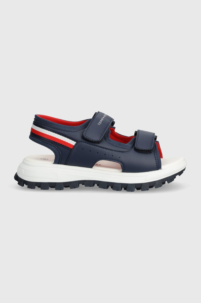 Otroški sandali Tommy Hilfiger Imitacija zrnatega usnja mornarsko modra T3B2.33430.35.41