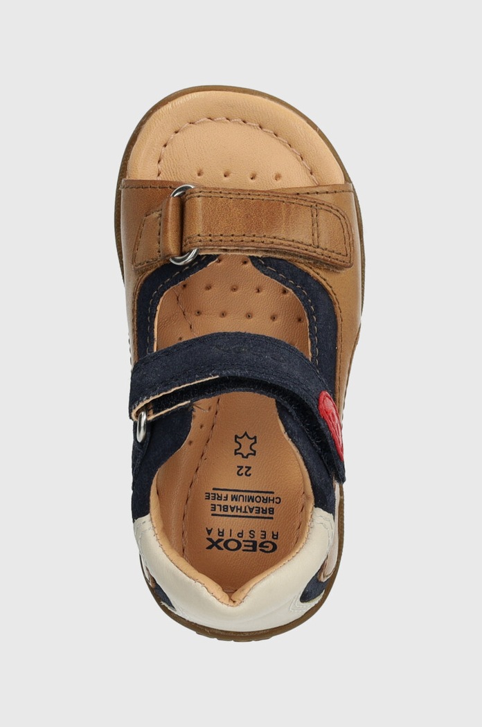 Παιδικά δερμάτινα σανδάλια Geox SANDAL MACCHIA καφέ B454VA.0CL22.18.26