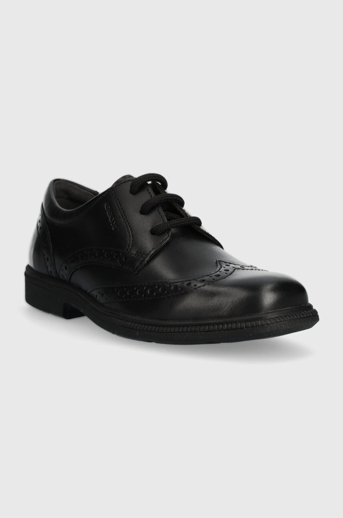 Geox gyerek félcipő bőrből JR FEDERICO J26D1A.00043.31.34 fekete SS24