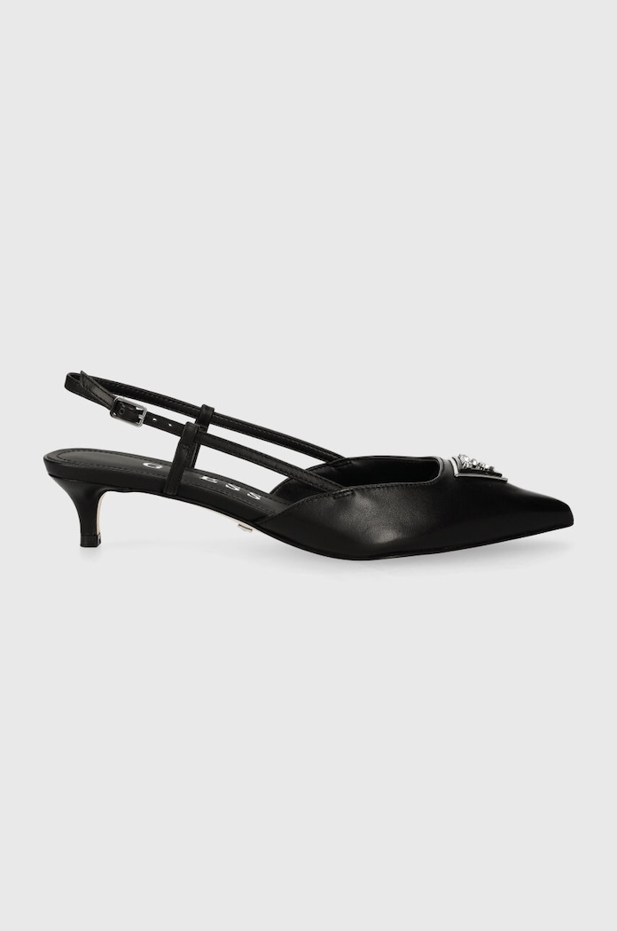 Kožené lodičky Guess JESSON ostrá čierna FLPJES.LEA05.BLACK