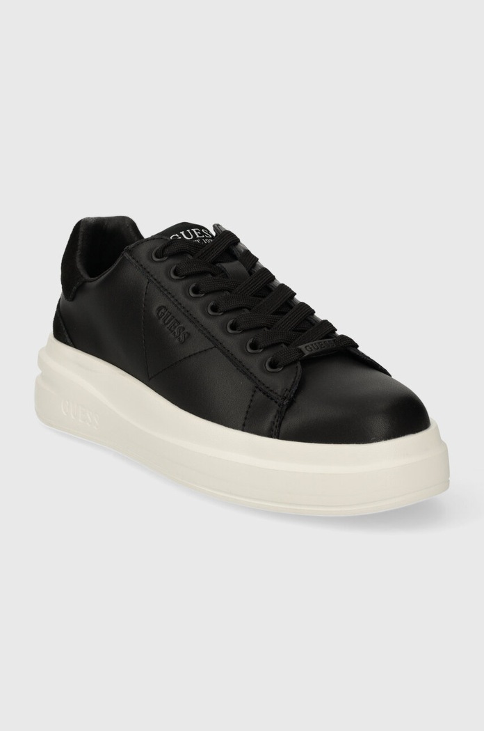 Кожени маратонки Guess ELBINA FLPVIB.SUE12.BLACK черен SS24