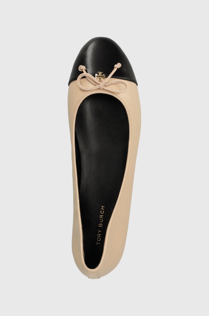 Кожени балеринки Tory Burch Cap-Toe Ballet бежов 154512.650