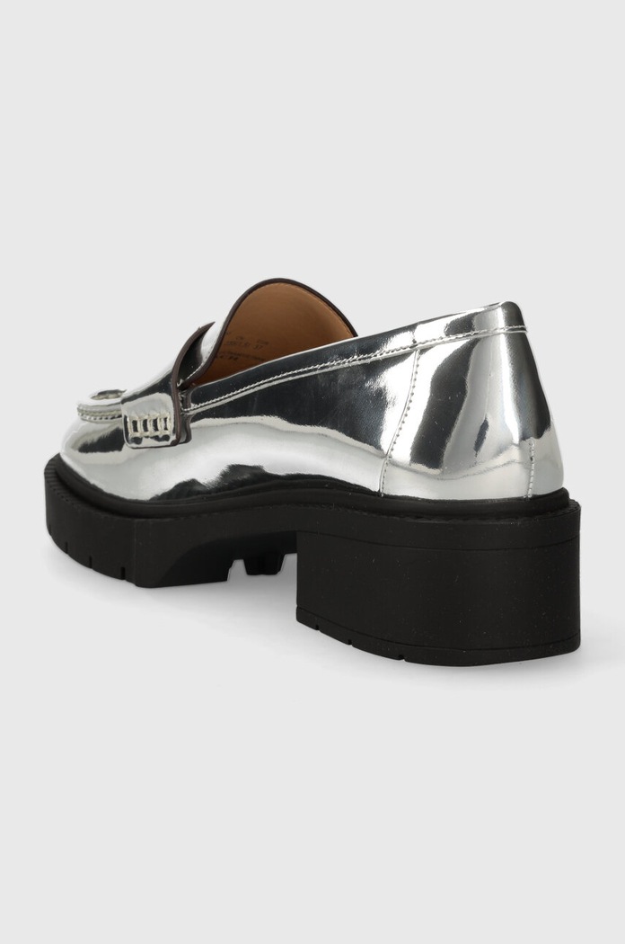 Încălțăminte Coach mocasini de piele Leah CM753.SLV argintiu