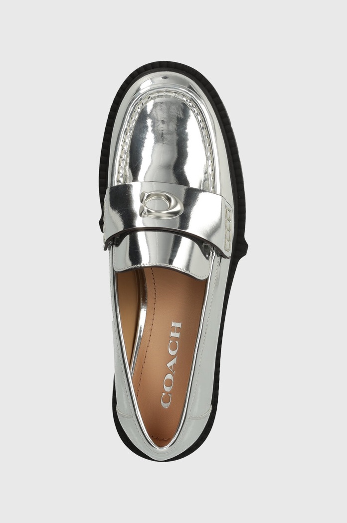 Coach mocasini de piele Leah argintiu CM753.SLV