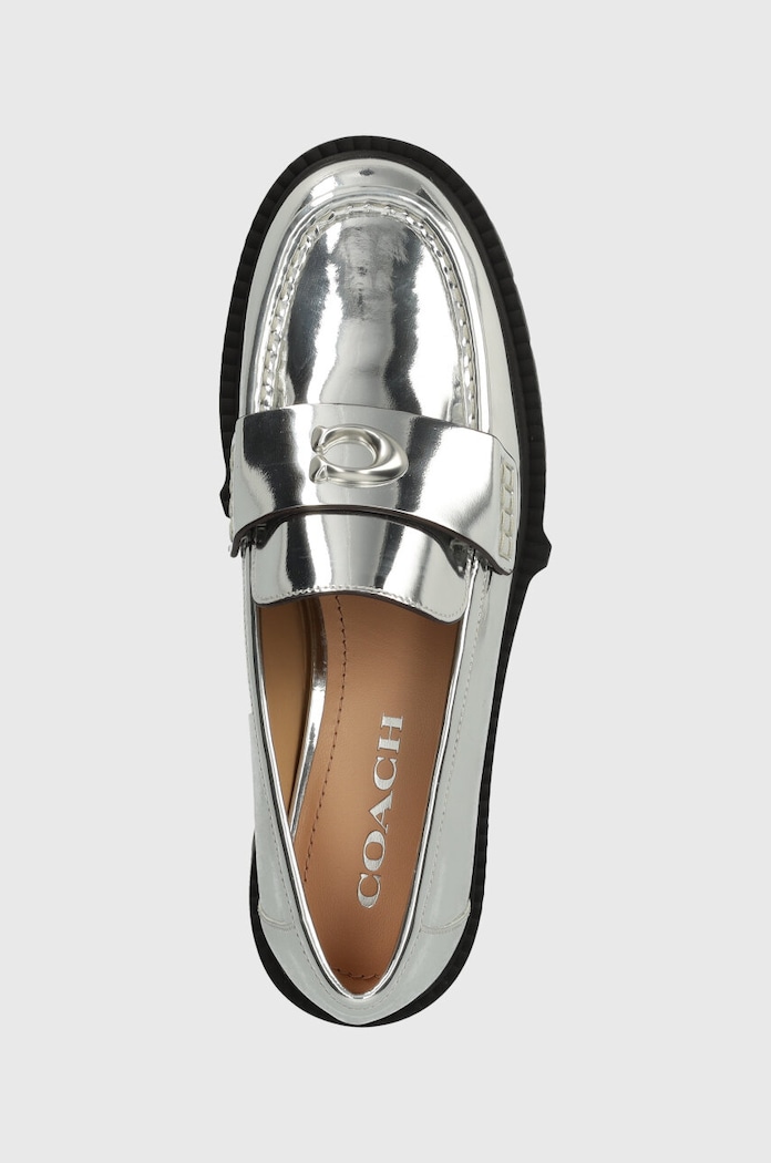 Coach mocasini de piele Leah argintiu CM753.SLV