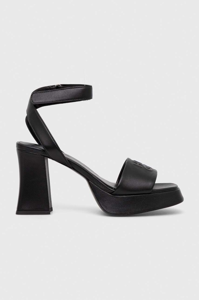HUGO sandale de piele Vicky platformă negru 50513175.001