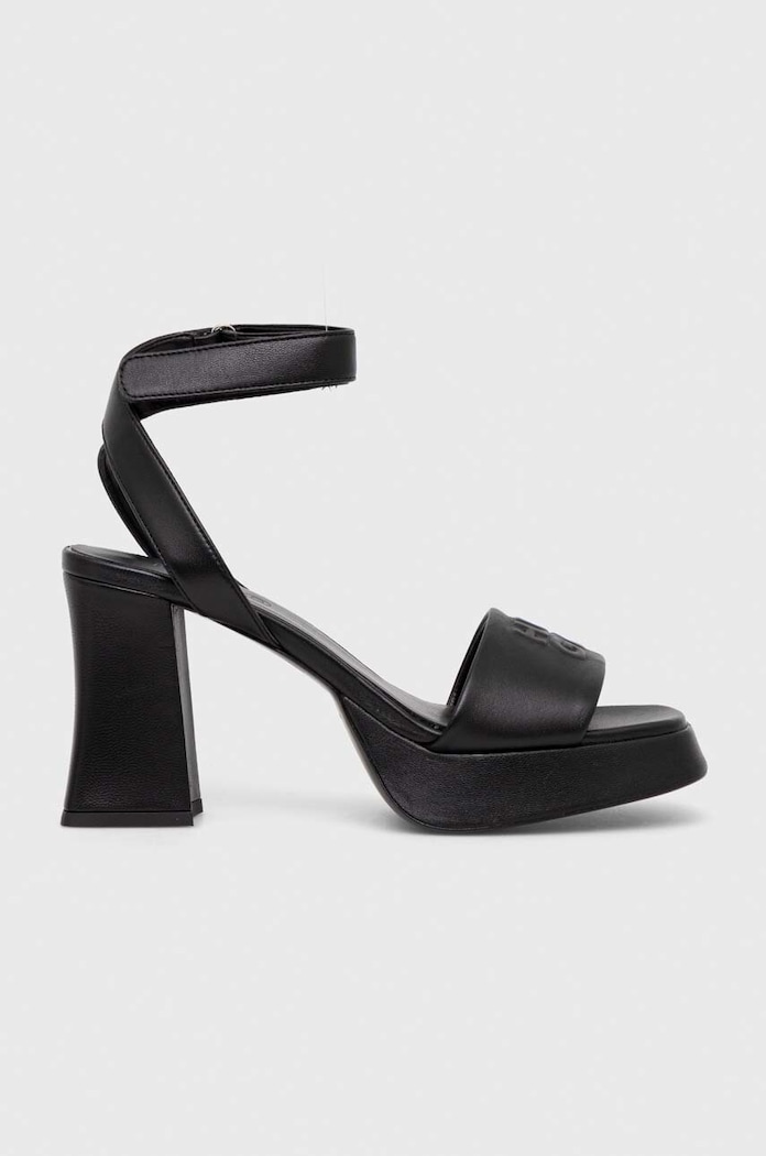 HUGO sandale de piele Vicky platformă negru 50513175.001