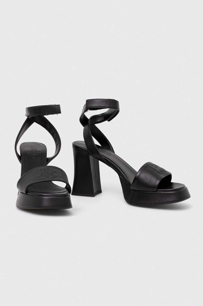 HUGO sandale de piele Vicky 50513175.001 negru SS24