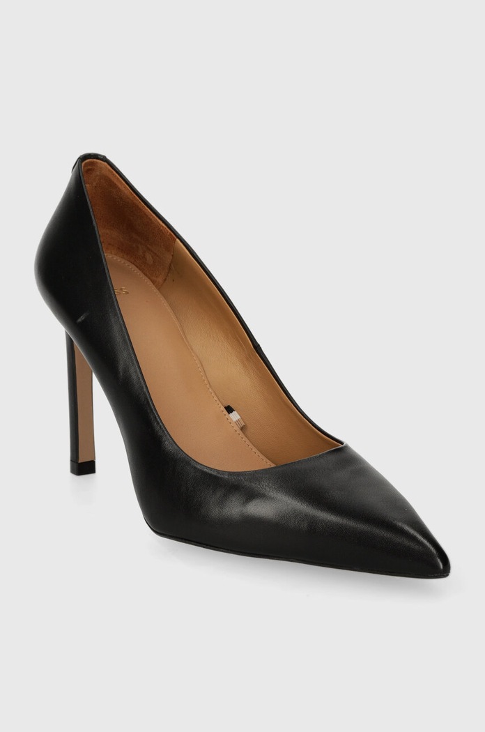 Kožené lodičky BOSS Janet 50504280.001 černá AW25