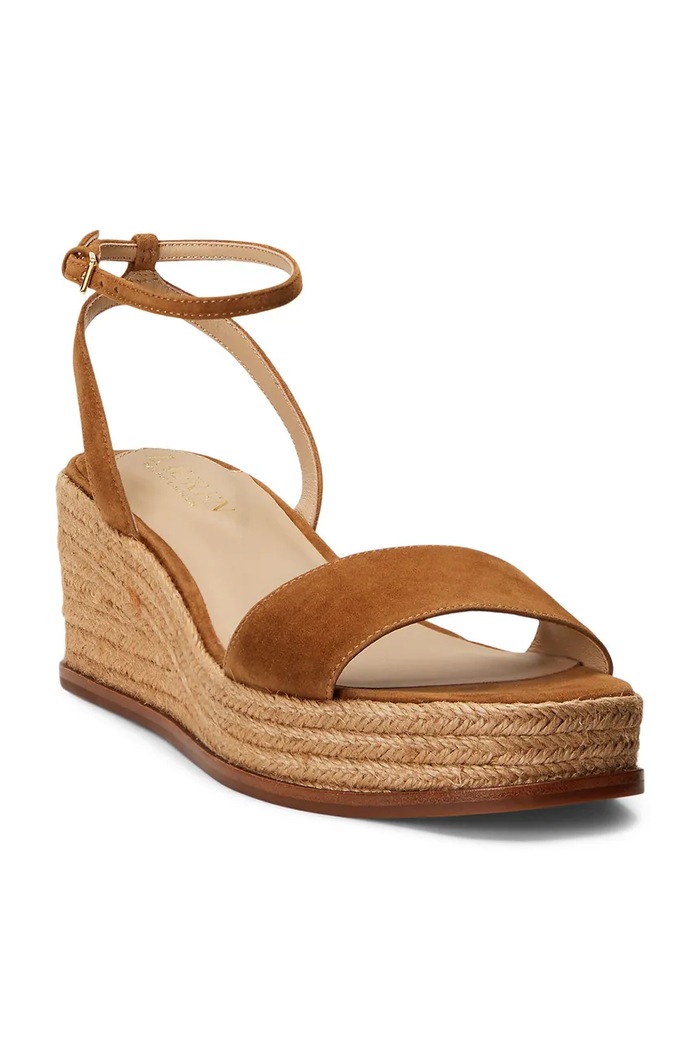 Lauren Ralph Lauren sandale din piele întoarsă Leona 802920421002.200 maro SS25