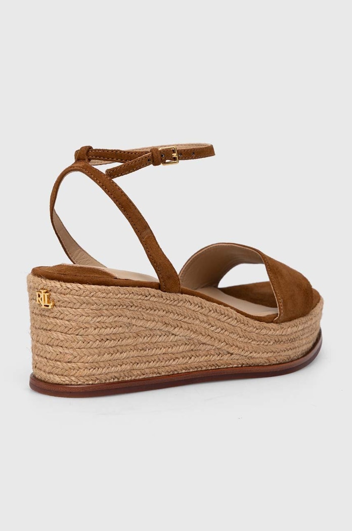 Cipők Lauren Ralph Lauren velúr szandál Leona 802920421002.200 barna