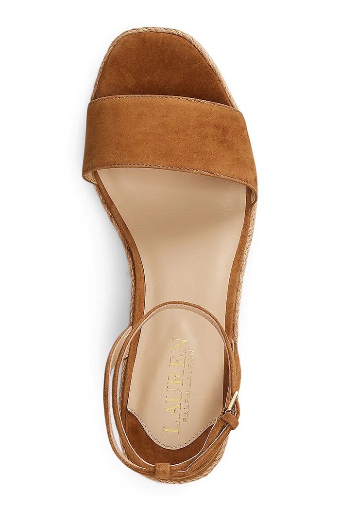 Încălțăminte Lauren Ralph Lauren sandale din piele întoarsă Leona 802920421002.200 maro